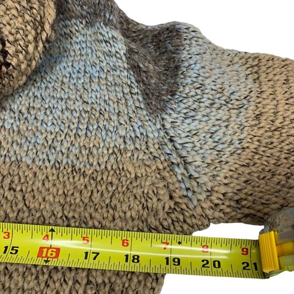 Berretti Made in Italy Blend Knit Cardigan Size M Brown Yellow Gray - Picture 11 of 12